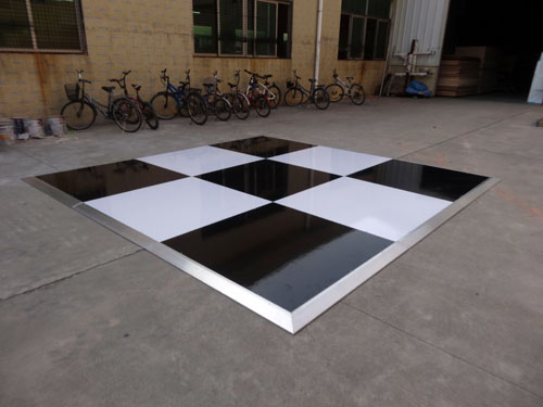 black and white dance floor