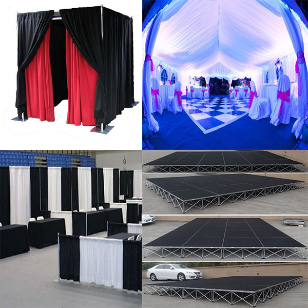 pipe and drape sell,wedding tent,photo booth,trade show booth,star curtains,stage