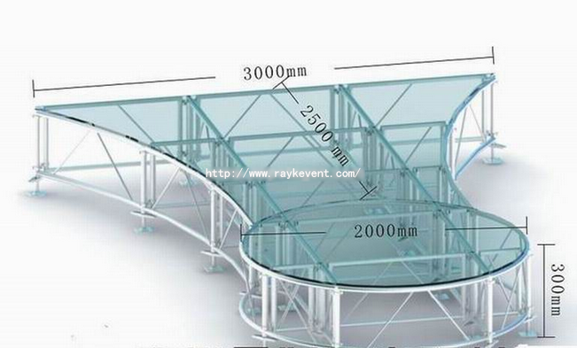 aluminum glass stage