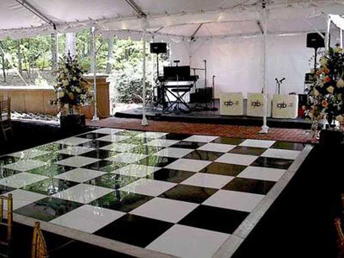 black and white dance floor