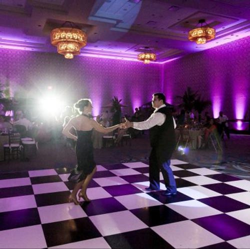 black and white dance floor